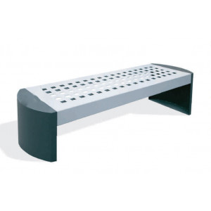 Banc public Trau en acier galvanisé - Dimensions : 2000 x 630 x 510 mm