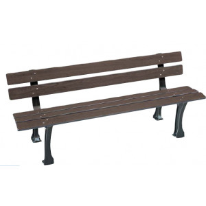 Banc urbain 5 lames - Longueur : 1800 mm - Compact - A sceller