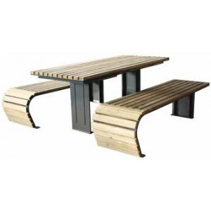 Banc urbain à lattes de bois - Longueur : 1750 mm