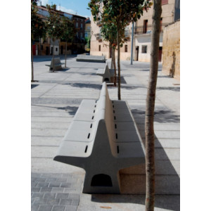 Banc urbain en béton - Longueur : 1040 mm – Assise : 840 mm – A poser au sol ou avec résine époxy