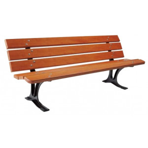 Banc urbain bois exotique - Longueur : 1800 ou 2000 mm - Bois exotique - A fixer sur sol dur