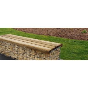 Banc urbain gabion et bois - Design esthétique et fonctionnel