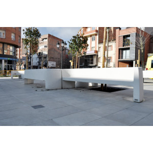  Banc urbain monobloc - Longueur : 2960 mm - Assise : 720  mm - A poser ou à ancrer avec tiges métalliques