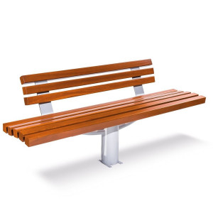 Banc urbain en bois - Longueur : 2000 mm - Bois tropical - A sceller