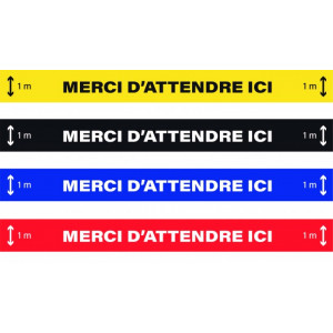 Marquage au sol adhésif de distanciation covid-19 - Bandes adhésives de couleurs pour le sol de h 100 x l800 mm 