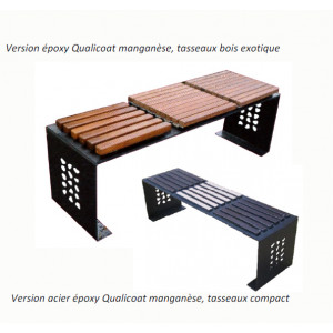 Banquette bois assise en tôle - A sceller