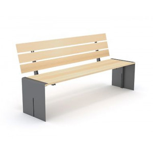 Banquette public bois acier - Tabourets, bancs, banquettes et tables