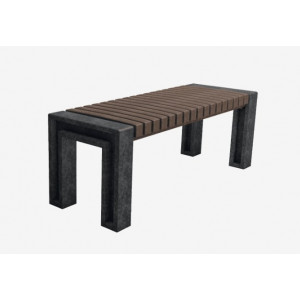 Banquette publique en en plastique recyclé - Longueur : 1800 ou 1930 mm - Hauteur d'assise : 450 ou 475 mm