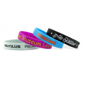 Bracelets en silicone imprimés personnalisables - Logo ou texte imprimé en sérigraphie