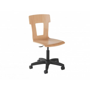 Chaise informatique coque en bois - Assise réglable en hauteur de 40 à 52 mm - Coque en hêtre