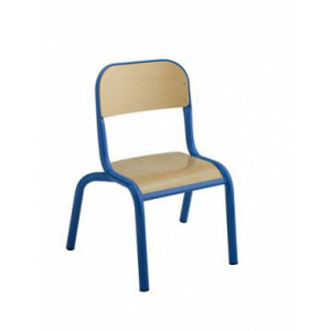 Chaise scolaire à piétement monobloc - Tailles 1, 2, 3 et 4 - Assise et dossier en hêtre