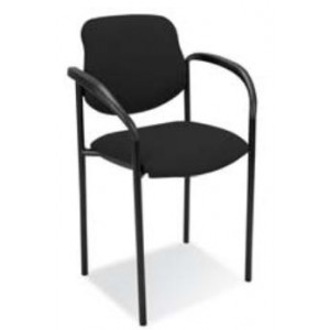 Chaise visiteur bureau - Finition simili cuir noir non feu