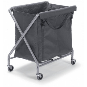 Chariot à linge 150 L - Capacité : 150 L - Roulettes Ø 75mm - Structure en X pliable