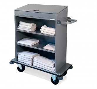 Chariot à linge compact pour hôtel - Disponible en 3 tailles : 650, 750 ou 850 mm