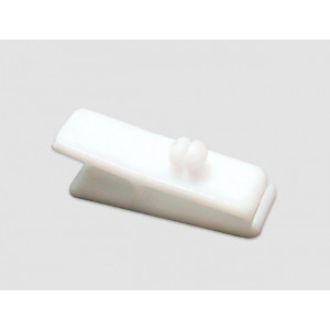 Clips badges en plastique - Dimensions : 34 x 14 x 10 mm