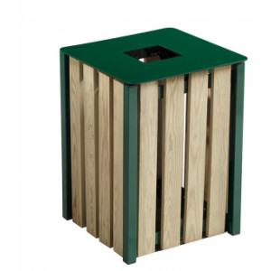 Corbeille de ville en bois - 50L - Capacité : 50 L -