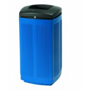 Corbeille en plastique recyclable - Capacité : 60 L - Hauteur : 835 mm - A sceller