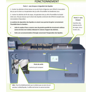 Sécheur biodéchets  -  Capacité : de 5 kg à 3000 kg par jour (suivant modèle) 