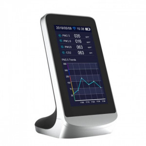 Détecteur de CO2 multifonctions avec écran LCD - Connexion par wifi - Ecran LCD - Détecteur CO2