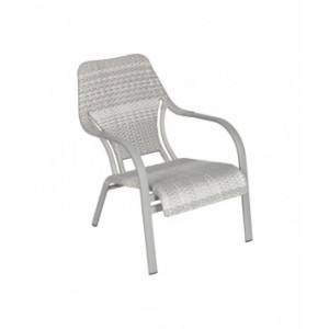  Fauteuil bas restaurant aluminium BRASILIA - Usage : Extérieur - Matière : aluminium - Dimensions L x p x h : 55 x 60 x 75 cm