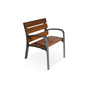 Fauteuil fonte et bois - Longueur 700 mm -  Bois exotique - A sceller