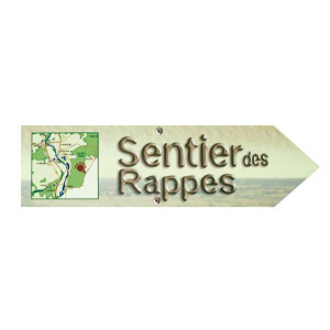 Flèche directionnelle en bois stratifié - Épaisseur : 10 mm - Compact stratifié imprimé - Format : 145 x 550 mm