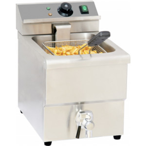 Friteuse électrique 8 litres - Capacité : 8 L -Puissance : 3 250 W /230 V /Dimensions (LxPxH ) : 290 x 550 x 410 mm