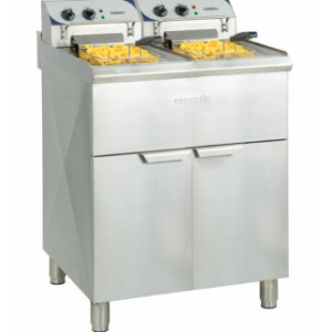 Friteuse électrique cuve 2 x 10 litres - Température réglable : 60 à 200°C