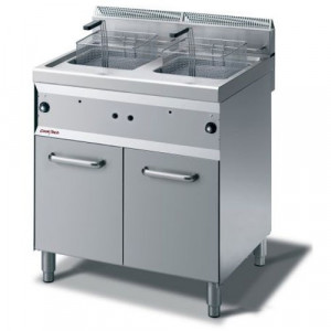 Friteuse gaz sur coffre 2 x 10 L - Carrosserie : inox