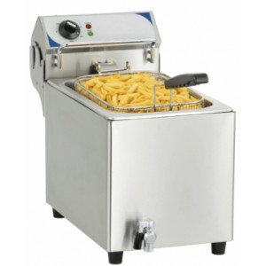 Friteuse professionnelle 10 litres - Capacité : 10 litres-Puissance : 2 800 W / 230 V-Dim( L x P x H )  :  287 x  625 x 457 mm