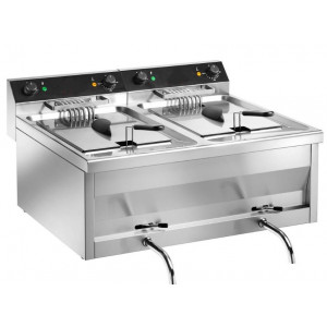 Friteuse professionnelle 2 x 9 litres - Capacité (L) : 2 x 9