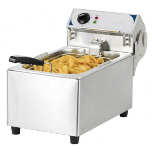 Friteuse professionnelle électrique à cuve fixe - Puissance : 2 800 W / 230 V / Dim(Lx PxH ) :287 x 570 x 375 mm