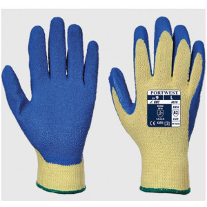 Gants anti-coupure en latex bleu - Tailles : 9 -10 - Matière : Para-Aramide, Latex