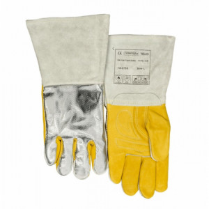 Gants soudeur MIG-MAG  Wedas 10-2755 renforcé et dos aluminisé - Main renforcée de cuir de croûte de bovin