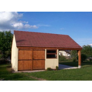 Garage avec auvent en béton - Abri auto