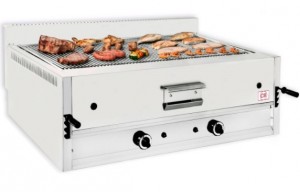 Grill en pierre de lave avec grille universelle - Dim ( L x P x H ) : 1200 x 700 x 430 mm -  Débit calorifique : 13 - 26 Kw