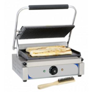 Grill panini lisse - Puissance : 2 200 W- Dimensions ( L x P x H ) :  410 x 370 x  200 mm- Plaque supérieure ( L x P )  : 335 x 220 mm