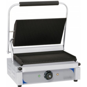 Grill panini plaques rainurée - Puissance : 2200 W - Dim : L.410 x P.370 x H.200 mm