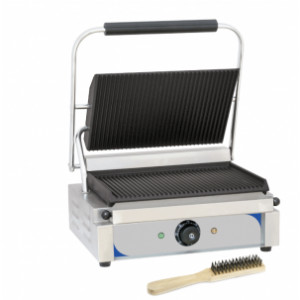 Grill panini professionnel rainurée - Puissance : 2 200 W- Dimensions ( L x P x H ) : 410 x  370 x  200 mm