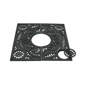 Grille pour arbre en fonte - Dimensions : 1300 x 1300 mm