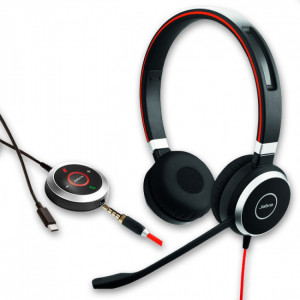 Jabra Evolve 40 UC Duo Jack et USB-C-Casque PC - IP / Softphone - GNEVOL40DUSBC-Jabra GN

