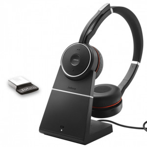 Jabra Evolve 75 UC Duo + Support -Casque PC - IP / Softphone - GNEVOL75DP-Jabra GN

