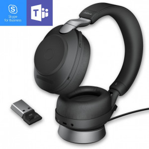 Jabra Evolve2 85 MS Duo Noir USB-A avec base -Casque pour téléphone mobile - GNEVOL285DMSUPAB-Jabra GN

