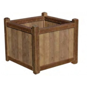 Jardinière carrée plastique recyclé - Plastique recyclé - Hauteur : 57 cm - 3 dimensions disponibles 