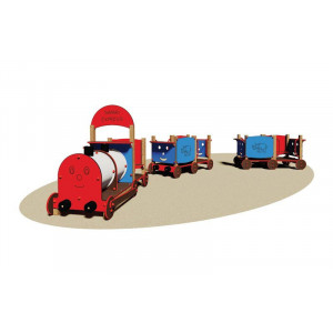 Jeu de train en bois pour enfants - Dimensions (L x P x H): 483 x 553 x 163 cm