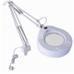 Lampe loupe blanche professionnelle - Intégralement en métal blanc