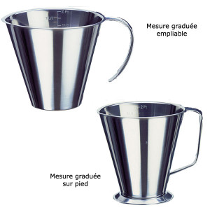 Mesure graduée - Diamètre : 15 à 17.5 cm - hauteur : 13 à 20 - inox