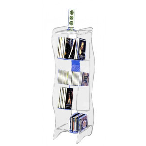 Meuble CD/DVD plexi - plexiglas 6 et 8 mm - Dimensions (L x l x H) 25 x 36 x 100 cm