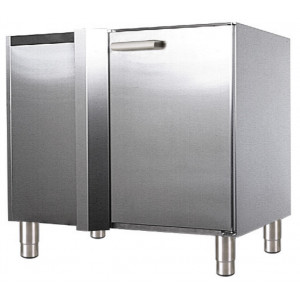 Meuble d'angle 1 porte inox - Matière : Inox - Dim ( L x l x H ) : 900 x 605 x 860 mm- Charnières à droite ou à gauche