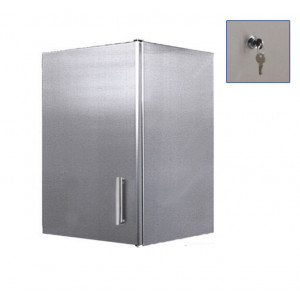 Meuble pour rangement mural - Construction: inox AISI 304L - Dim(L x l x H):450 x 450 x 695 mm- 1 porte battante